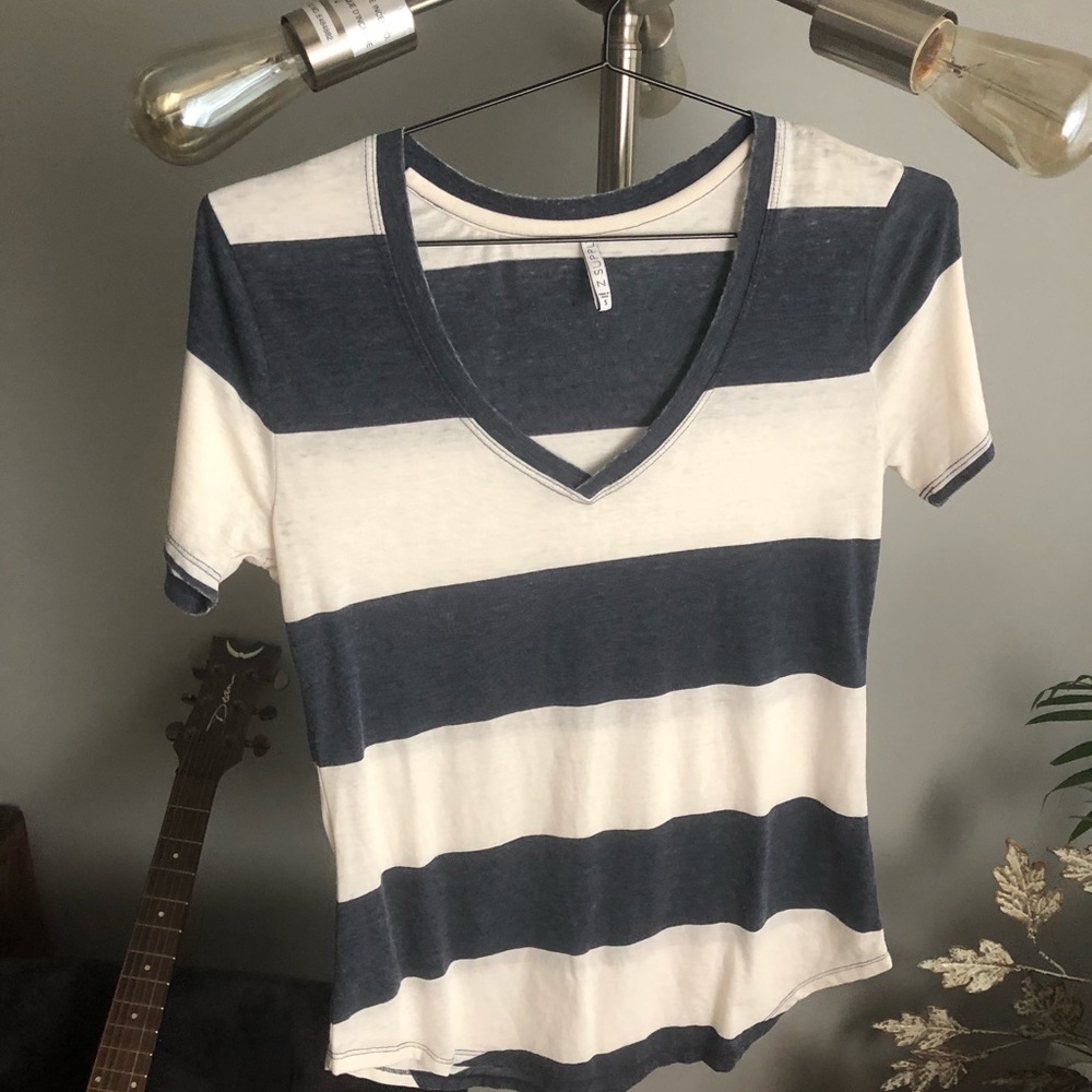 Preppy Z Supply Tee with Block Stripes